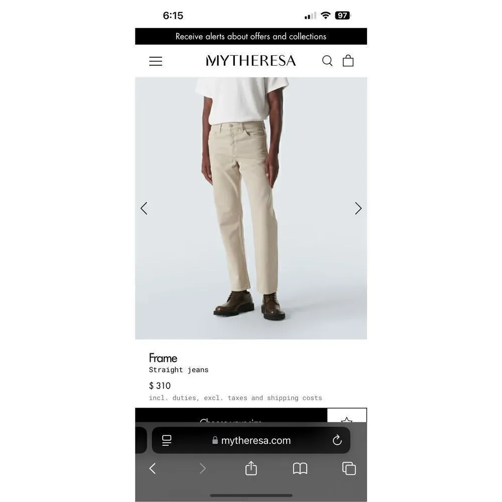 FRAME The Straight Jeans Cream Button Down Raw Hem